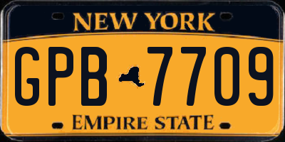 NY license plate GPB7709