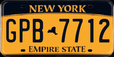 NY license plate GPB7712