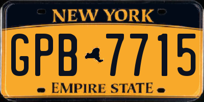 NY license plate GPB7715