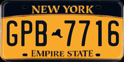 NY license plate GPB7716