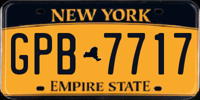 NY license plate GPB7717