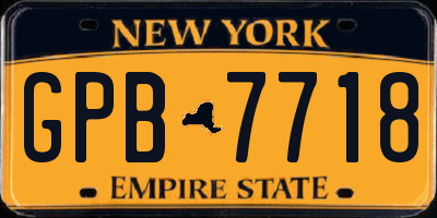 NY license plate GPB7718