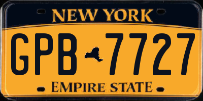 NY license plate GPB7727