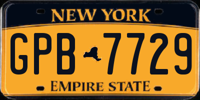 NY license plate GPB7729