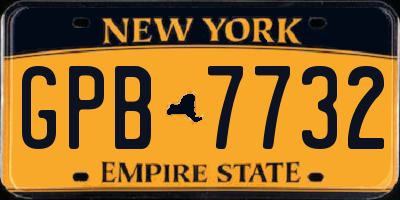 NY license plate GPB7732
