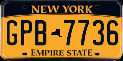 NY license plate GPB7736