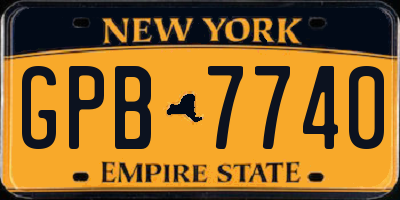 NY license plate GPB7740