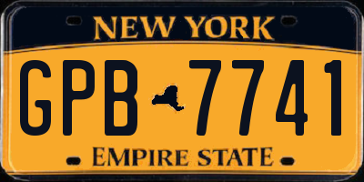 NY license plate GPB7741