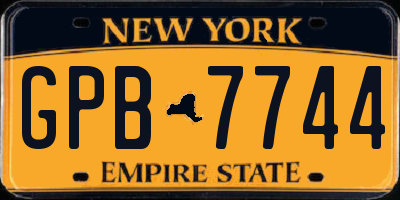 NY license plate GPB7744
