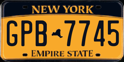 NY license plate GPB7745