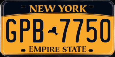 NY license plate GPB7750