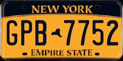 NY license plate GPB7752