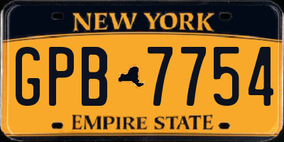 NY license plate GPB7754