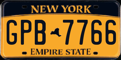 NY license plate GPB7766