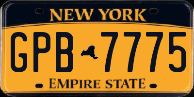 NY license plate GPB7775