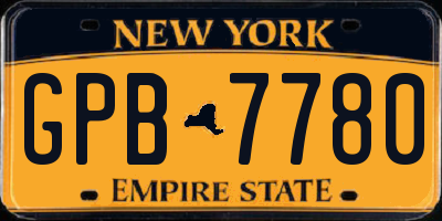 NY license plate GPB7780