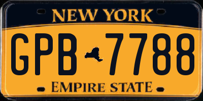 NY license plate GPB7788