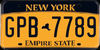 NY license plate GPB7789