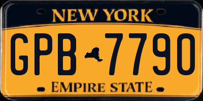 NY license plate GPB7790