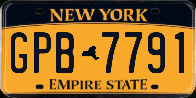 NY license plate GPB7791