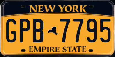 NY license plate GPB7795