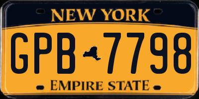 NY license plate GPB7798