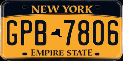 NY license plate GPB7806