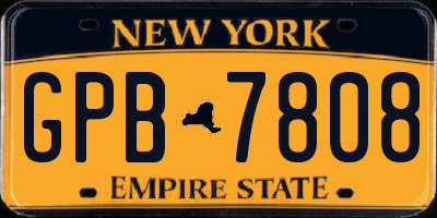 NY license plate GPB7808