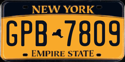 NY license plate GPB7809