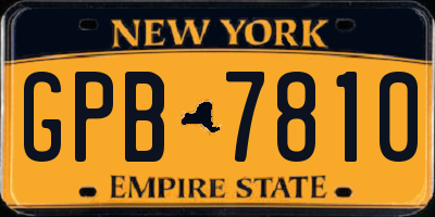 NY license plate GPB7810
