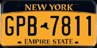 NY license plate GPB7811