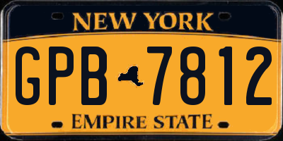 NY license plate GPB7812