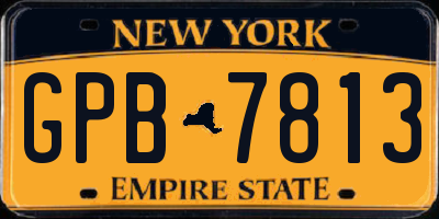 NY license plate GPB7813