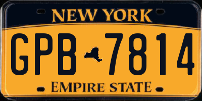 NY license plate GPB7814
