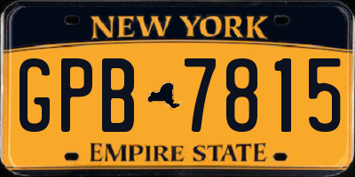 NY license plate GPB7815