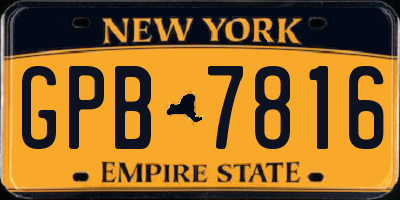 NY license plate GPB7816