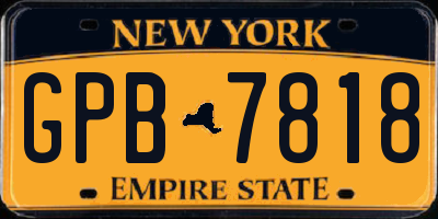 NY license plate GPB7818