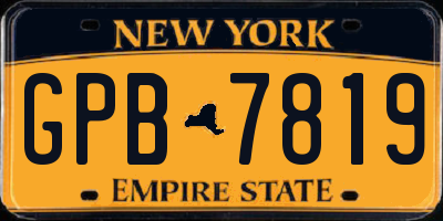 NY license plate GPB7819