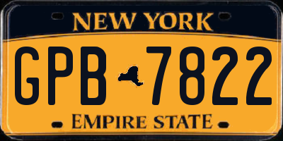 NY license plate GPB7822