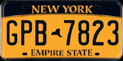 NY license plate GPB7823