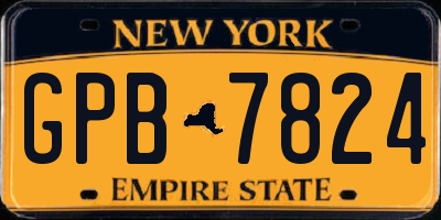 NY license plate GPB7824