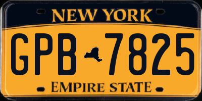 NY license plate GPB7825
