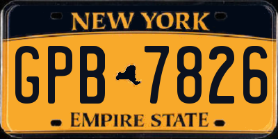 NY license plate GPB7826