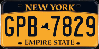NY license plate GPB7829