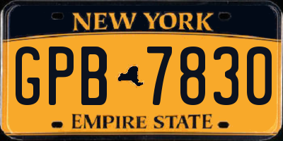 NY license plate GPB7830