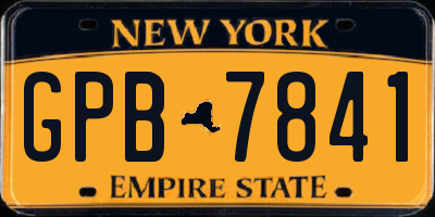 NY license plate GPB7841