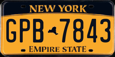 NY license plate GPB7843