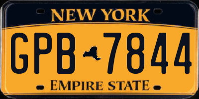 NY license plate GPB7844