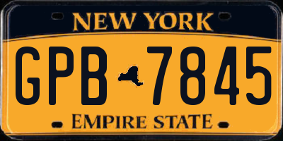 NY license plate GPB7845