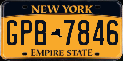 NY license plate GPB7846